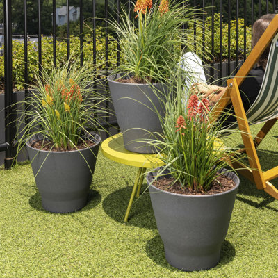 Step Circular Positive Upcycled Plastic Planter for Indoor/Outdoor - Small