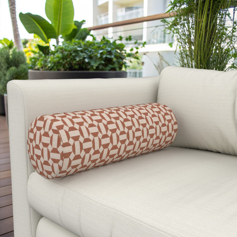 Amala Sunbrella® Indoor/Outdoor Bolster Pillow, Assemble Clay