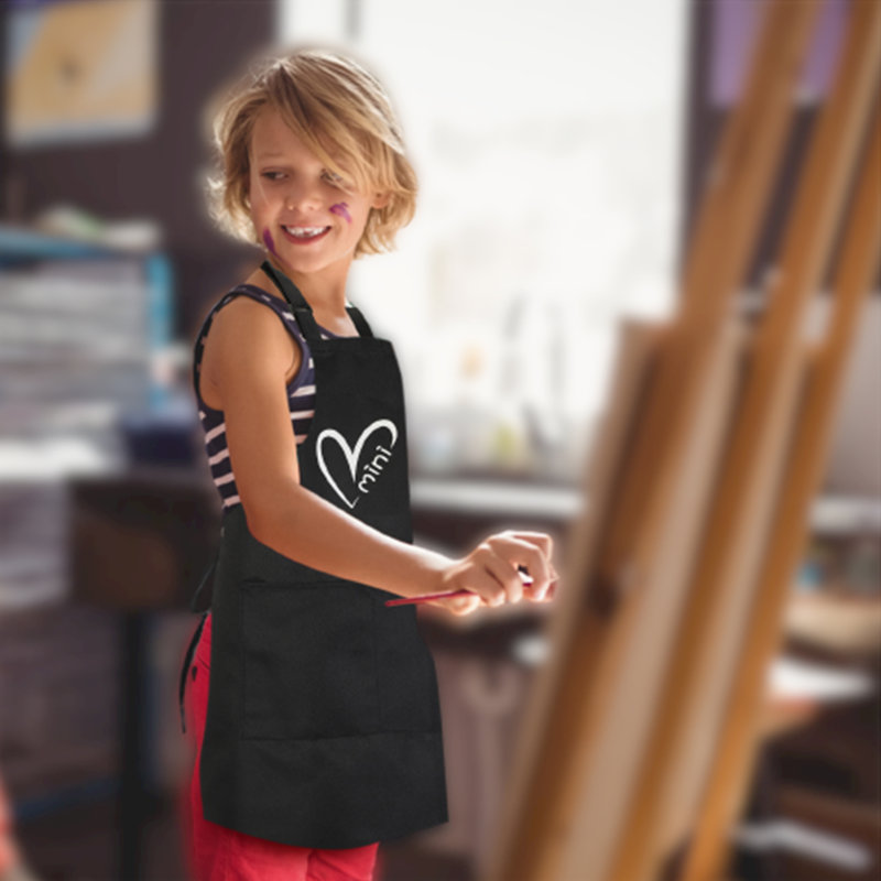 No Pattern Childrens Apron, Black