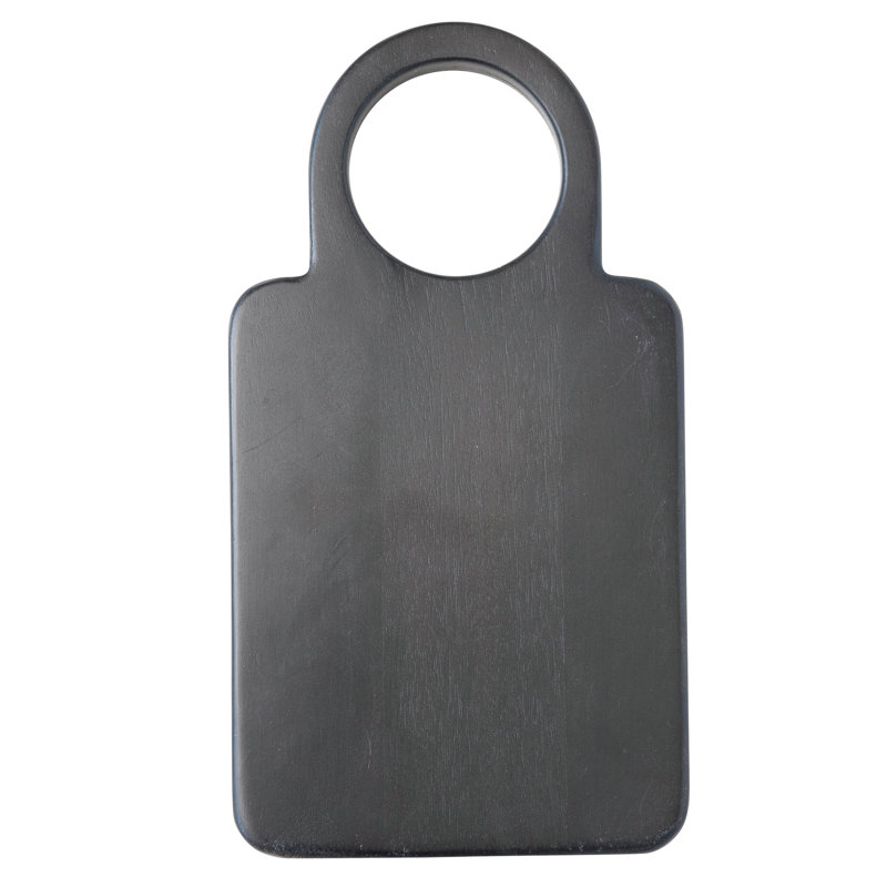 Black Mango Wood Cutting Board with Round Handle