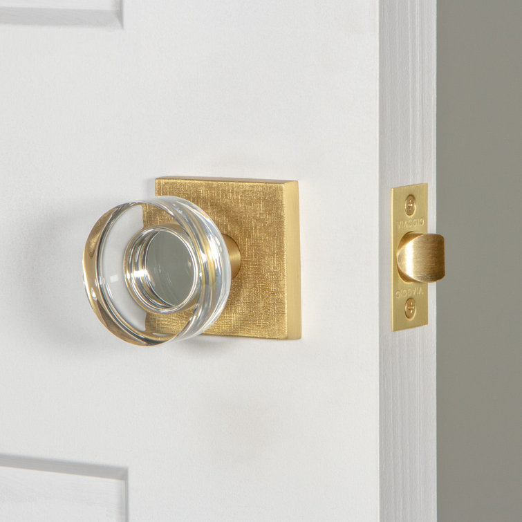 Viaggio Quadrato Linen Rosette Double Dummy With Circolo Crystal Knob In Titanium Grey