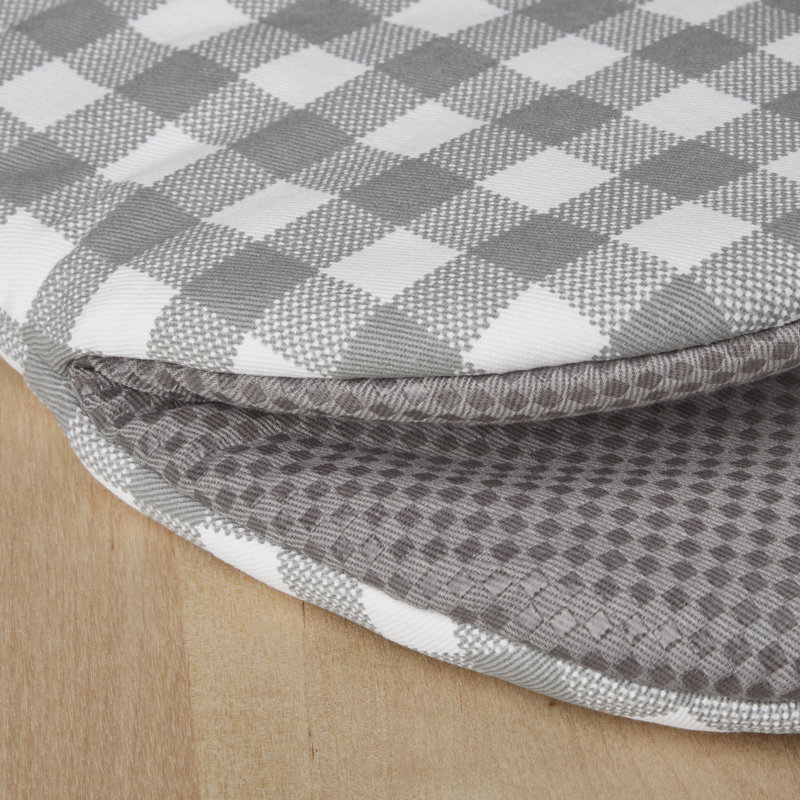 KitchenAid Gingham 2-Piece Oven Mitt, 5.5""W x 8""L, Onyx Black