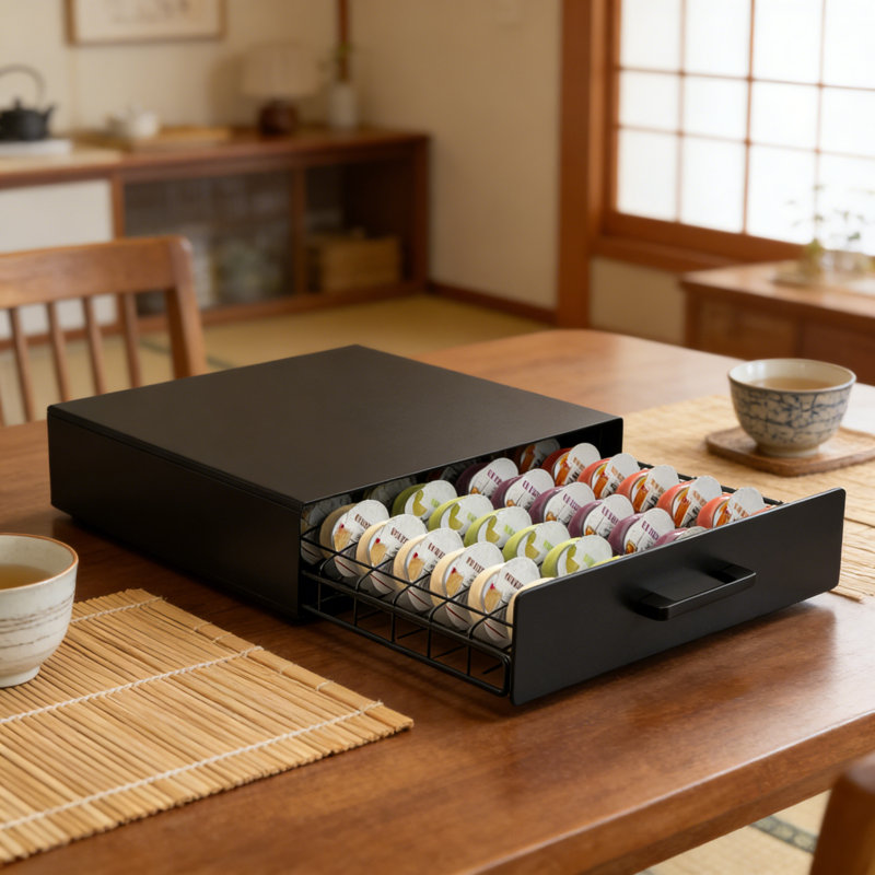 Organisateur de tiroir de rangement Pod - peut contenir 40 capsules de cocktail, compatible avec les machines Bartesian et Bev de Black + Decker, accessoire de bar de comptoir empilable