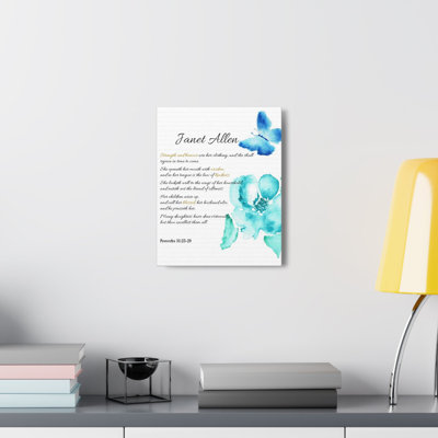 «Scripture Walls», elle est forte, Proverbes 31: 25-29, art mural verset de la Bible sans cadre