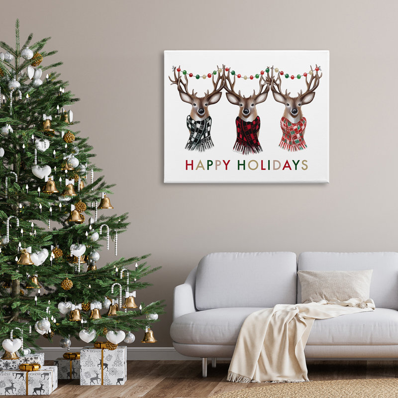 Joyeuses Fêtes Noël, Toile tendue, H 36 po x l 48 po x P 1,5 po