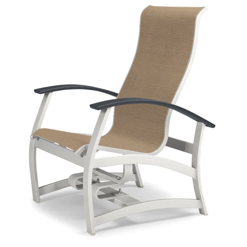 Chaise de patio pivotante à chat cachée Askar, Neige texturée, Graphite classique P30, Titane Sunbrella®