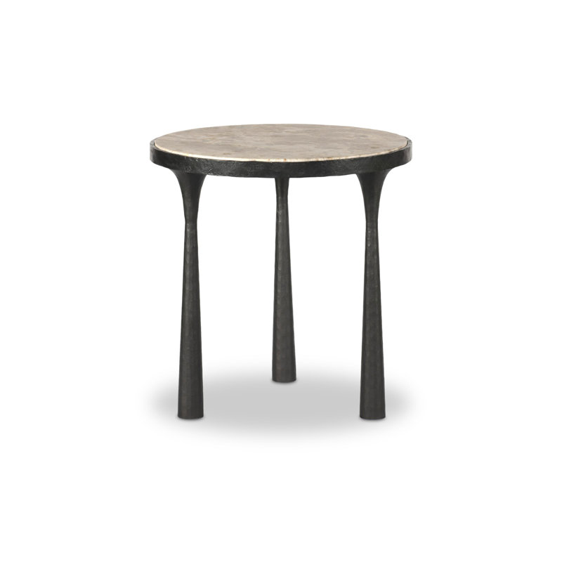 Billings End Table, Fossil Marble Top/Gray Base