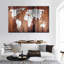 World Map " Chestnut World Map Multi Piece Canvas Print " by Jorge S 3 - Pieces-92761159