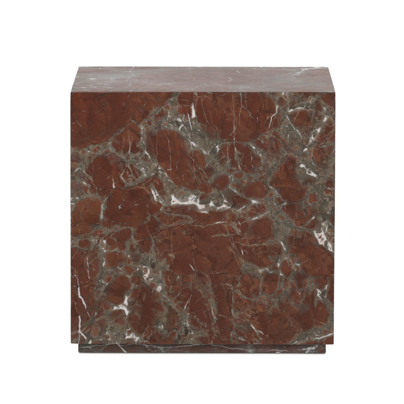 Plinth Marble End Table, Smoke Russet Marble