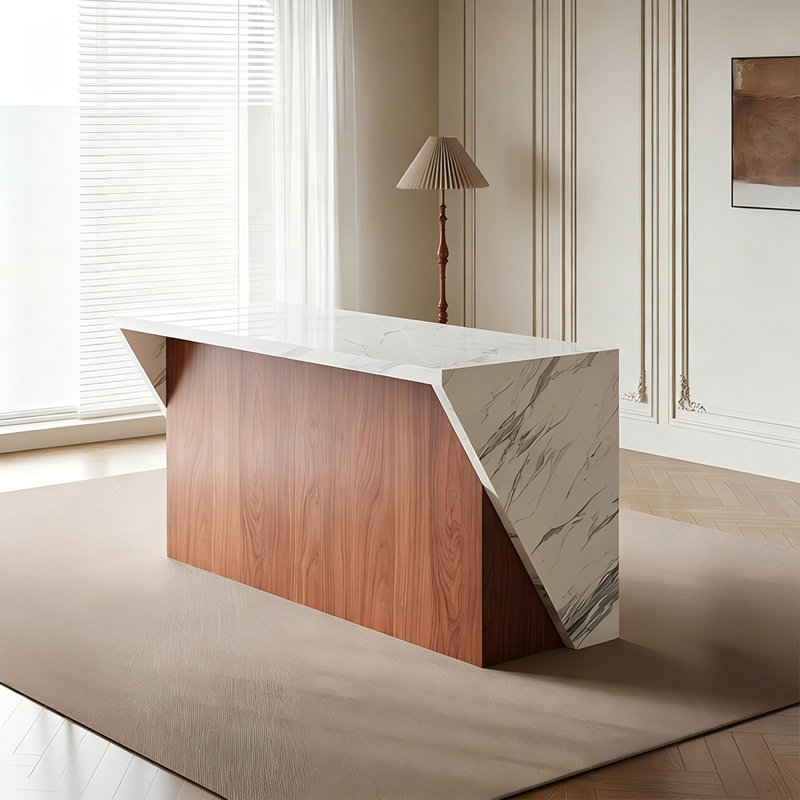 Table d'îlot de cuisine de 78,74 po de style ouvert avec fonctionnalité intégrée, H 35,43 po x l 78,74 po x P 31,5 po