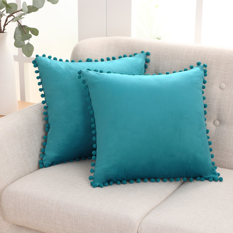 Deconovo Square Pillow Cover, Teal, 18" x 18"
