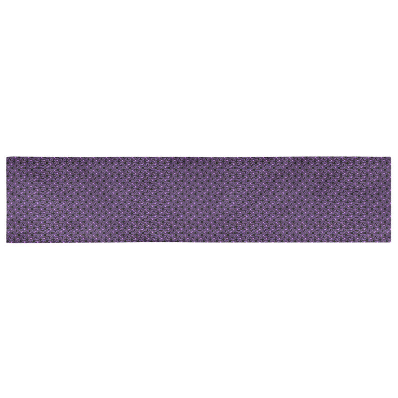 Chemin de table géométrique avicia, 72 po x 16 po, Polyester, Violet / noir