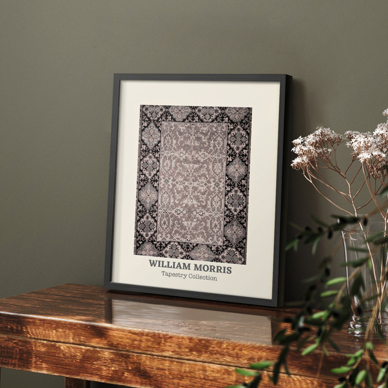 William Morris, reproduction encadrée XVII, Noyer, H 14 po x l 11 po