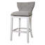 Tabouret de bar pivotant rembourré avec dossier, blanc avec revêtement gris