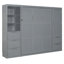 Grand lit escamotable mural avec placard, tiroirs et tablettes