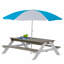 Table de pique-nique 3-en-1 pour enfants sable et eau avec parasol réglable