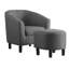 Fauteuil demi-tonneau en polyester avec repose-pieds Eliza-1499517455