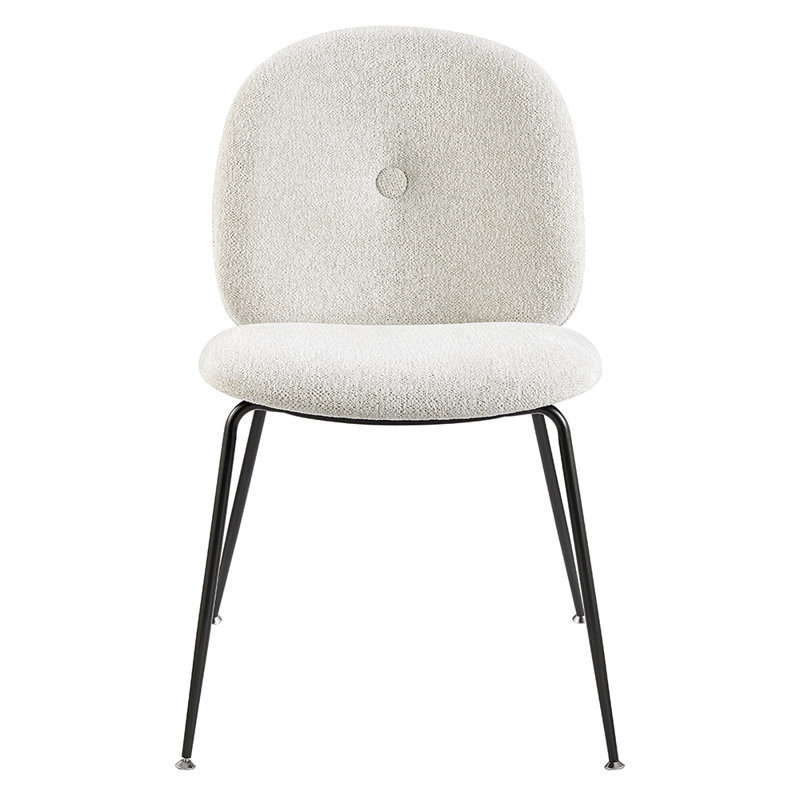 Hayden-John 18'' H Tufted Upholstered Side Chair, Posh Ivory Boule