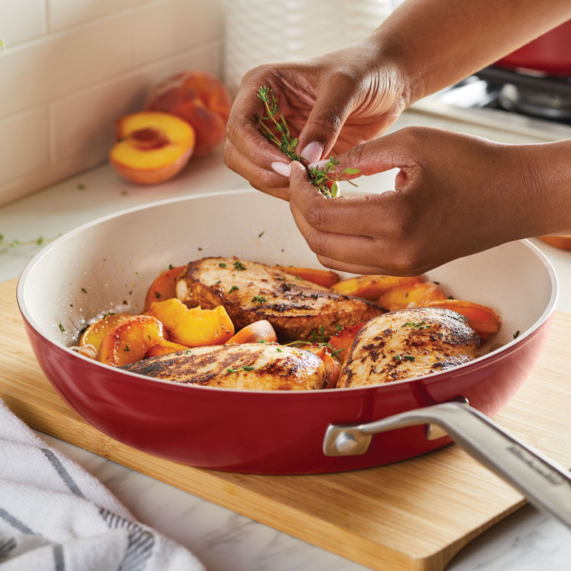 Kitchenaid Hard Anodized Ceramic Nonstick Frying Pan / Skillet, 12.25 Inch, Empire Red