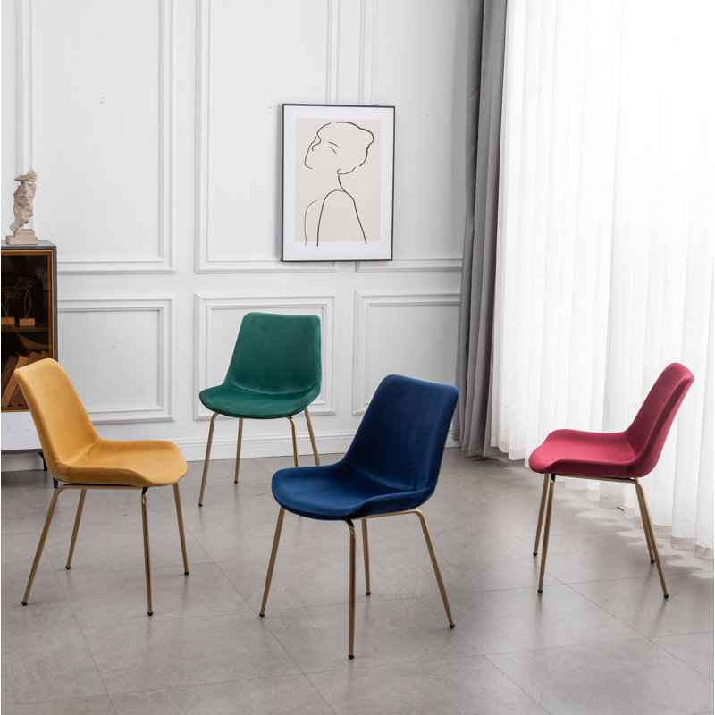 Jesamine Velvet Upholstery Dining Chair, Gold