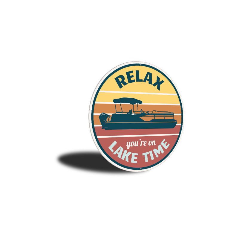 Panneau en aluminium Relax Lake Time Boat, H 12 po x l 12 po x P 0,04 po