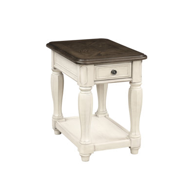 Table de chaise en blanc antique et brun -, avec tiroir de rangement et tablette, design classique blanc pour les besoins de construction, style, tablette