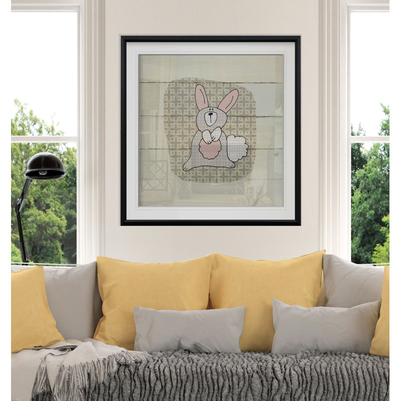 Art de lapin Kenefic Woodland Creatures, H 17,5 po x l 17,5 po x P 1,5 po, Cadre noir
