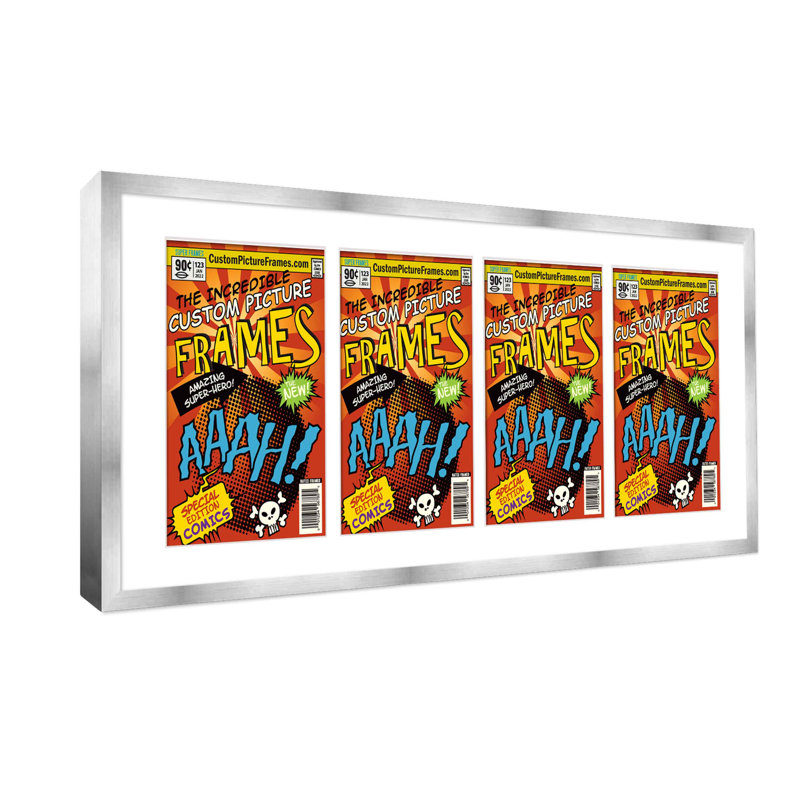 Wood Picture Frame with Mat, Silver/White, 7.75" x 10.5"