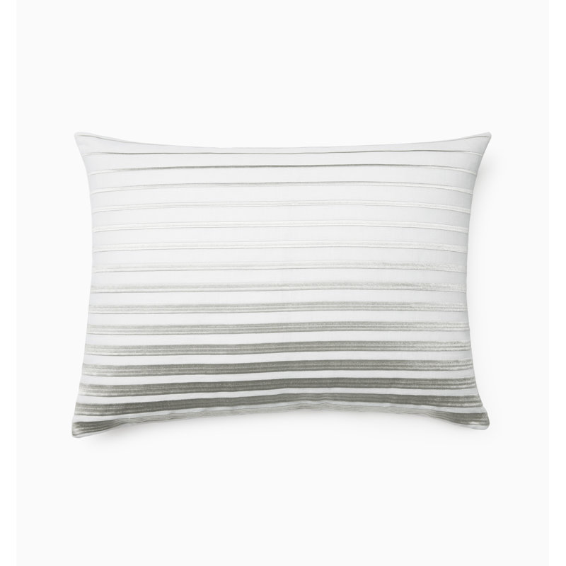 Orizzonte Linen Lumbar Pillow Cover & Insert, White/Silver