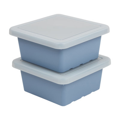 ECR4Kids Square Bin with Lid, Storage Containers, 2-Pack