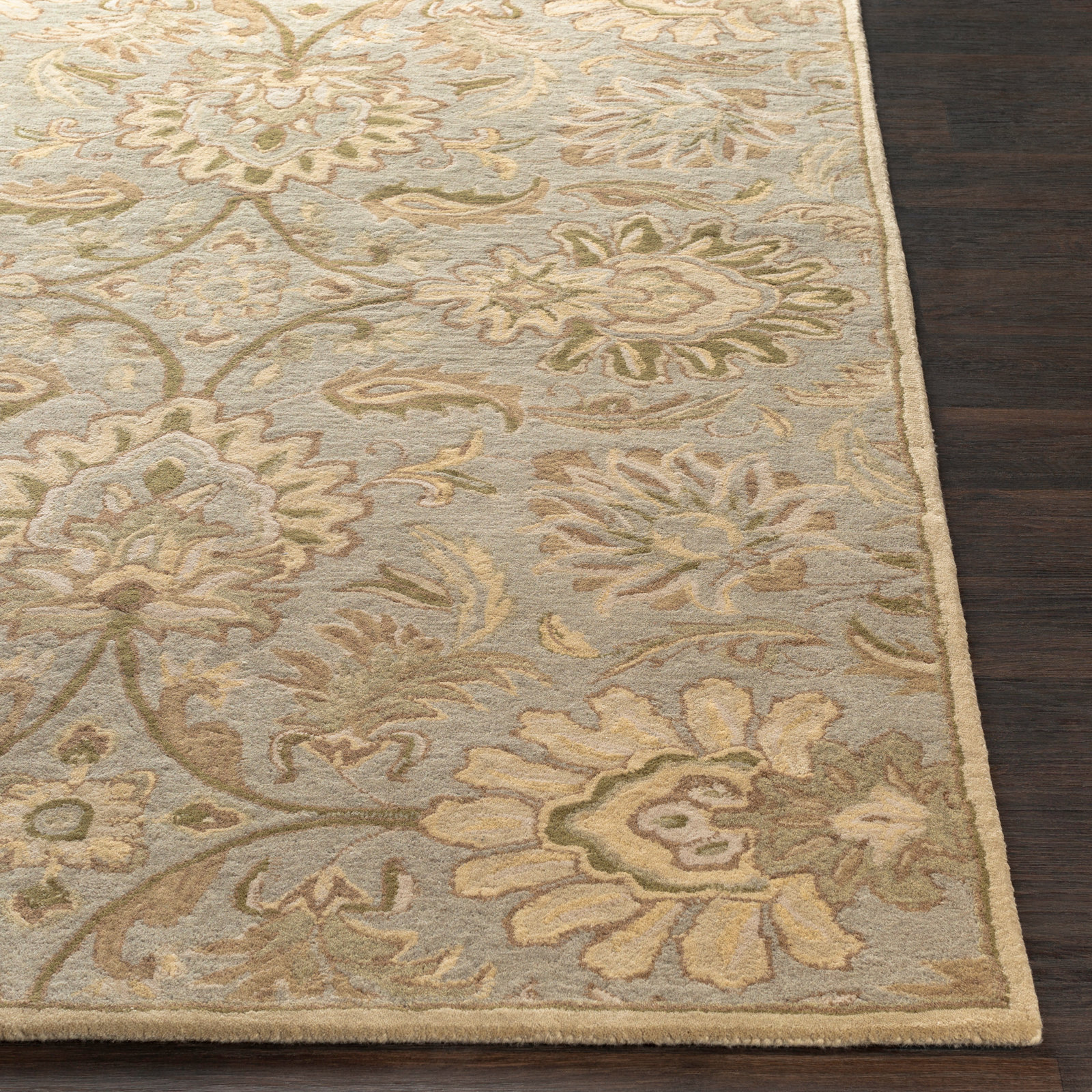 Arden Handmade Wool Beige Rug, Rectangle 2' x 3'