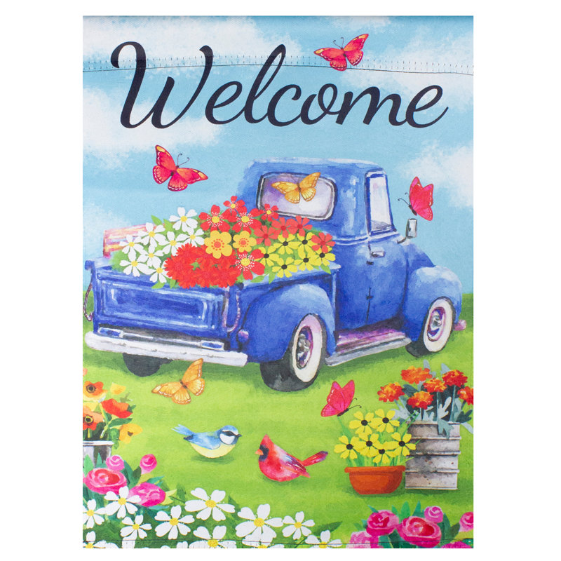Drapeau de jardin Welcome, H 18 po x l 12,5 po