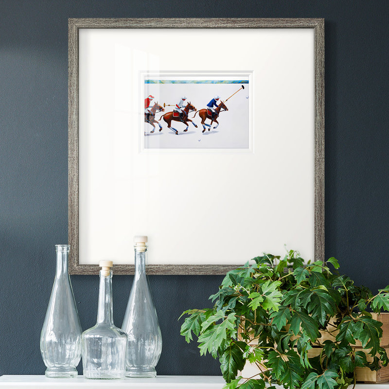Motif de polos encadrés sur papier, H 17 po x l 17 po x P 1,25 po