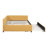 Modern Yellow Full Size Upholstered Daybed with Twin Trundle, Linen Sofa Bed Frame No Box Spring Needed for Guest Room-481874857