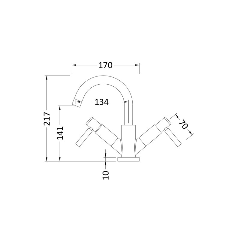 Tec Lever Deck Mounted Bathroom Faucet