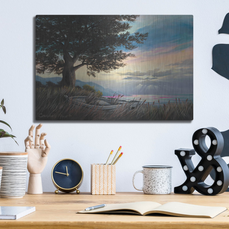  «Blue Ridge Morn» par Campbell Frost, art mural en métal, 16 po x 12 po, H 12 po x l 16 po