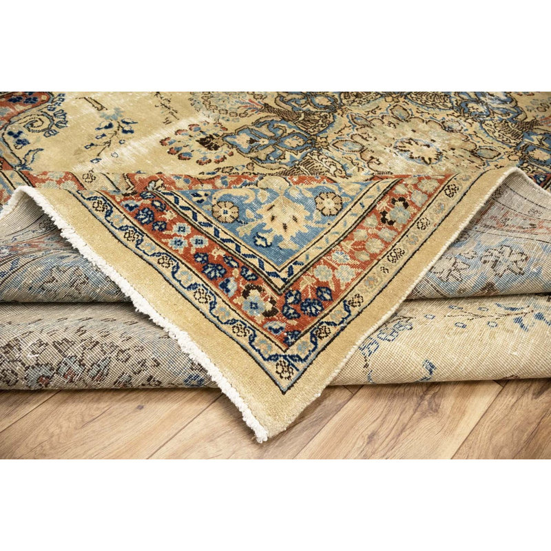 Tapis oriental classique en laine noué à la main 9 pi 6 po x 12 pi 7 po