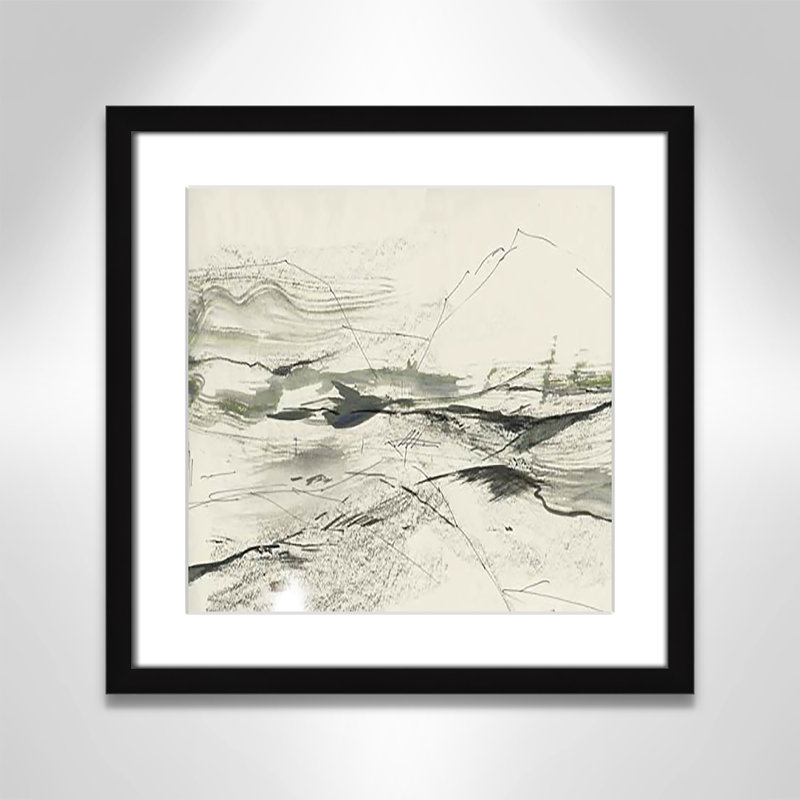 Green Sketches Print by PI Studio, H 17 po x l 17 po, Encadré de boîte noir