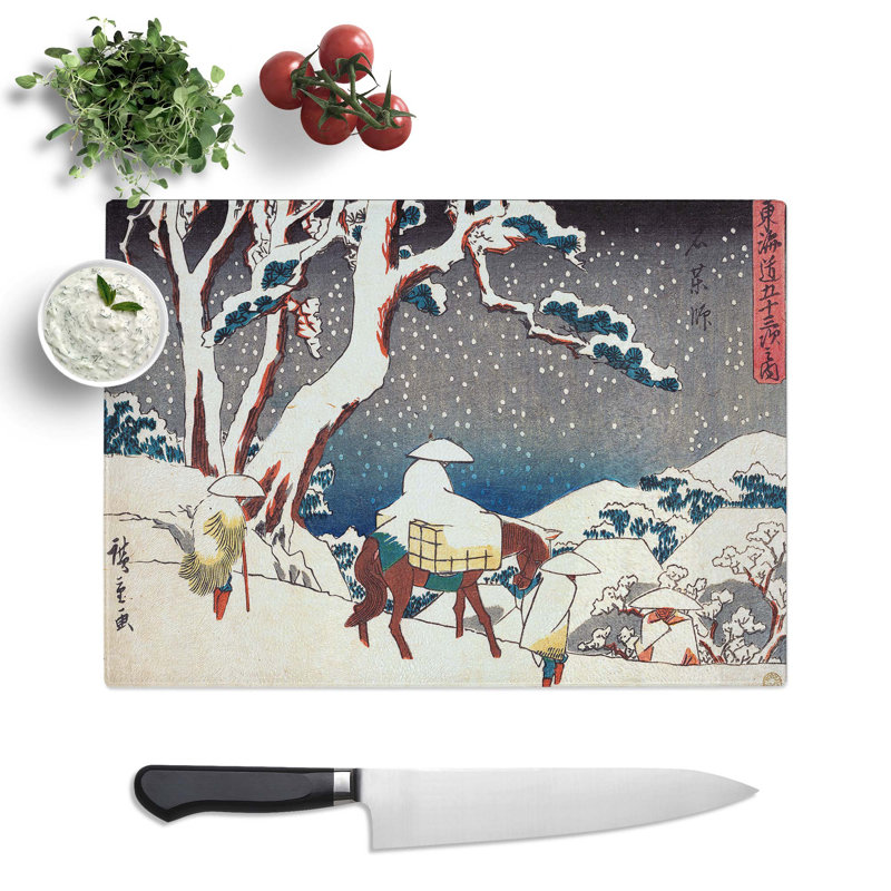 Tempered Glass Gyosho Tokaido by Utagawa Hiroshige Chopping Board, 28.5 cm x 20 cm