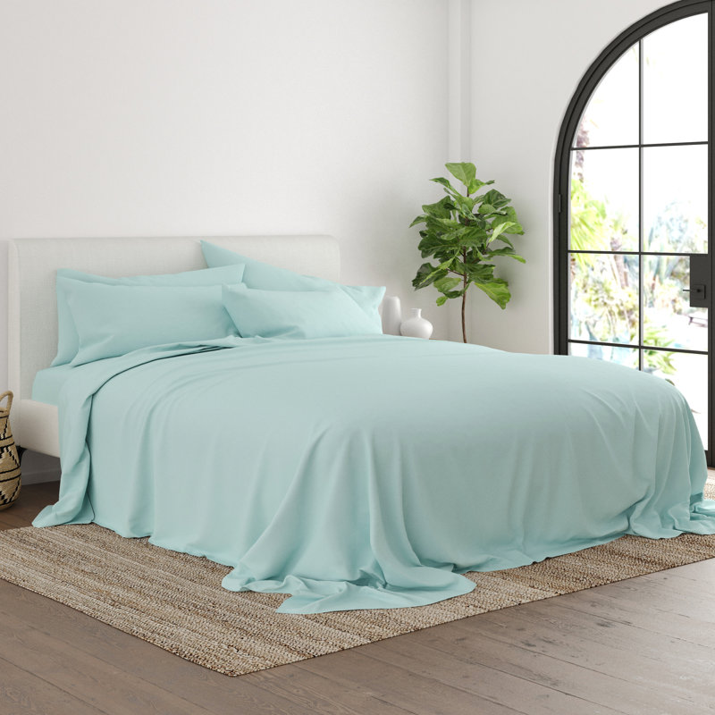 Ensemble de draps ultra-doux en microfibre brossée double 6 pièces - Pochette profonde, infroissable, literie résistante à la décoloration
