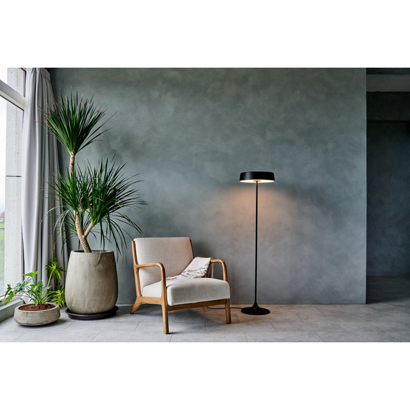 Lampe sur pied 55 po China, Noir mat