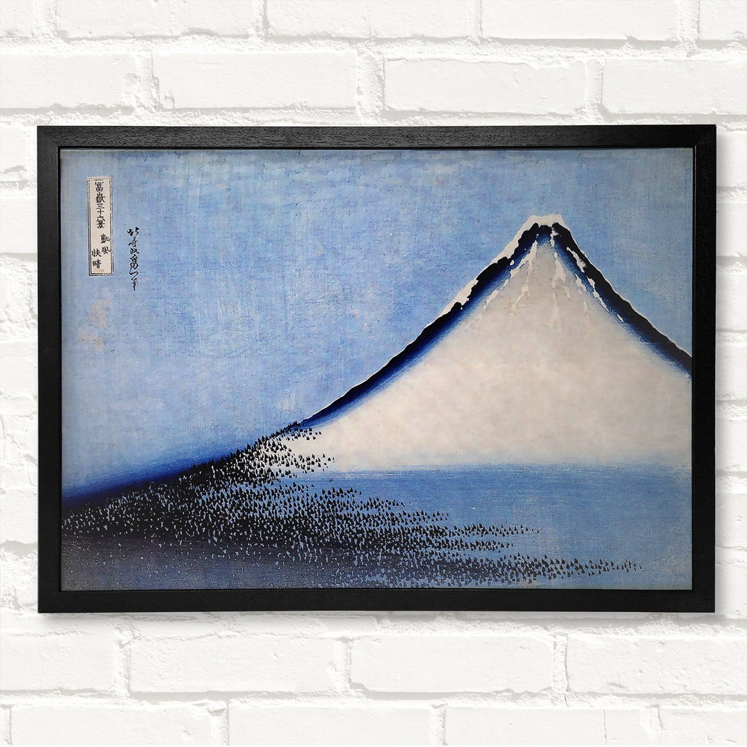 Berg Fuji 2 von Katsushika Hokusai - Geschlossener Eckrahmen Kunstdrucke auf Holz