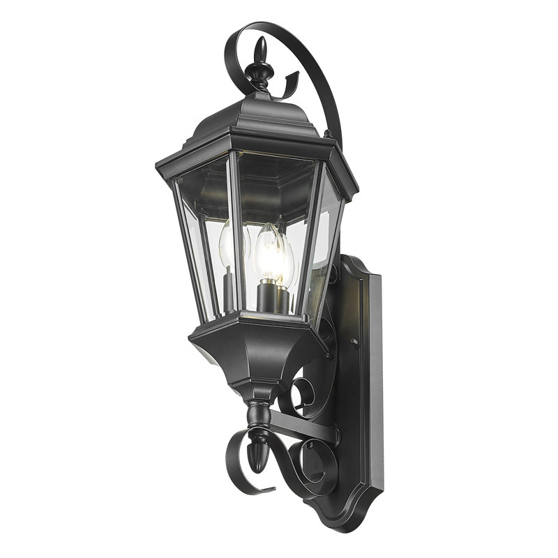 Lanterne murale d'extérieur 3 lumières Prangins, Noir mat