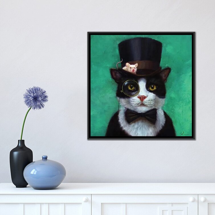 Tuxedo Cat Canvas Art Print by Lucia Heffernan