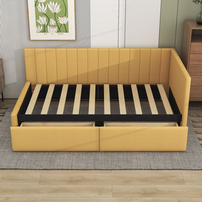 Upholstered Daybed With 2 Storage Drawers