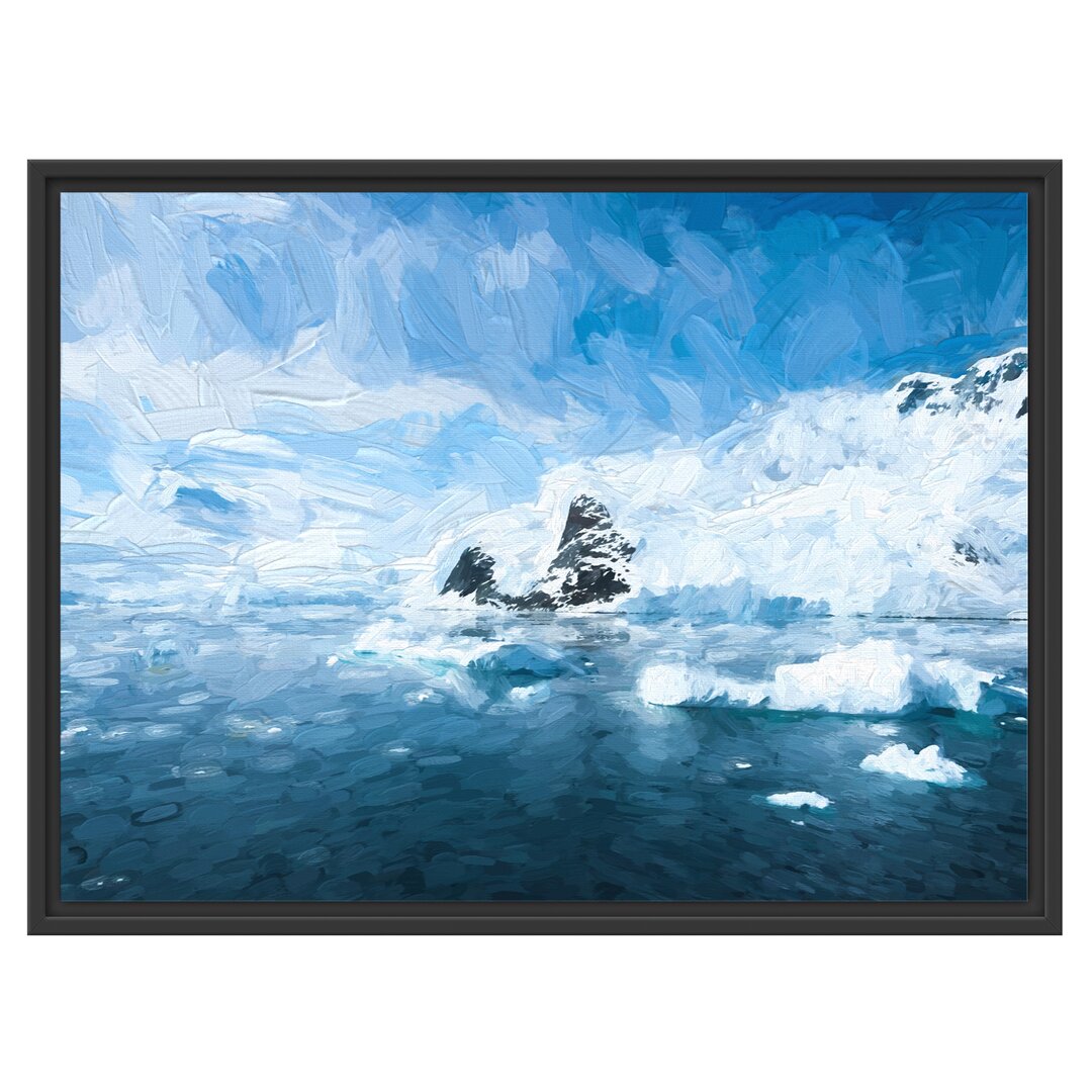 Gerahmtes Wandbild Winterlandschaft in der Antarktis