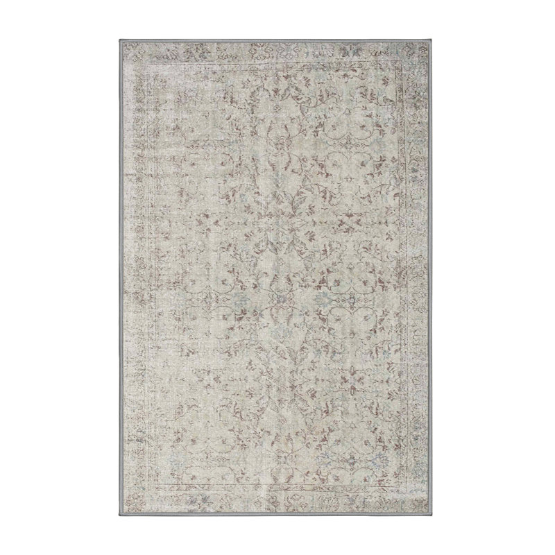 Tapis floral gris, Rectangle 7 pi x 10 pi