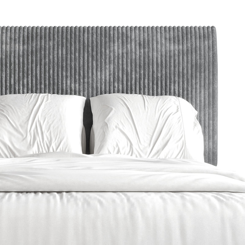 Pravesh Corduroy Upholstered Bed, Twin, Gray