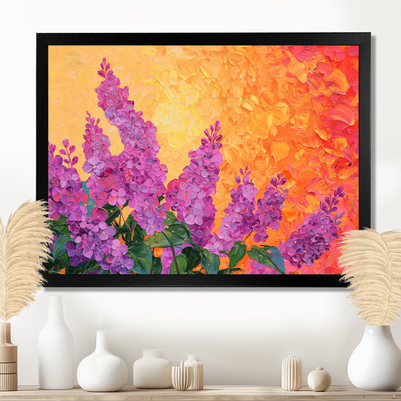 Coucher de soleil lilas mauve dans les jardins botaniques VII - lilas, reproduction d'art mural, Noir, H 12 po x l 20 po