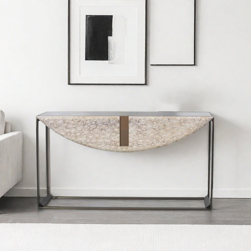 Modern Minimalist Console Table, 33.46" H x 62.99" W x 15.75" D